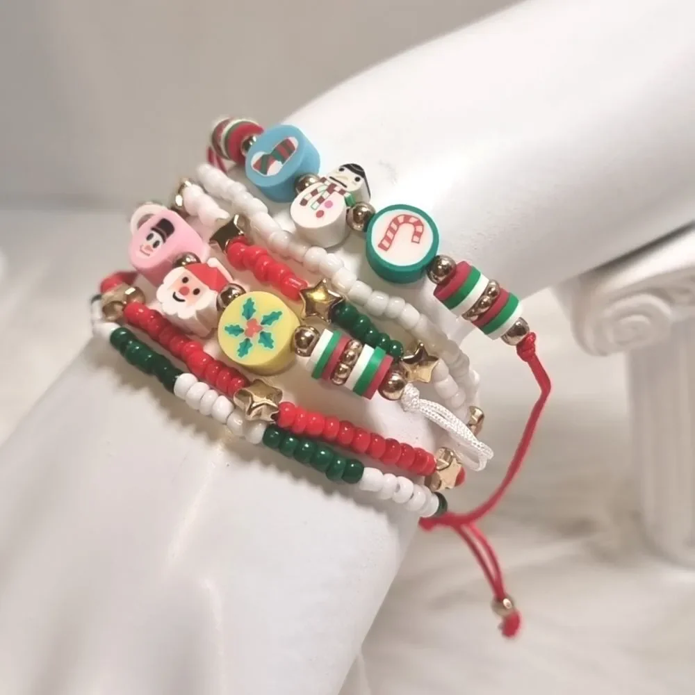 👋 CHRISTMAS STACKING 6 BRACELET SET charm adjustable | Mix And Match 3/$20